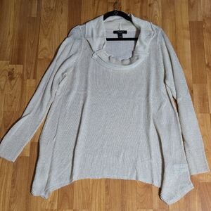 Nine West Gold and Cream Cowl Neck Sweater